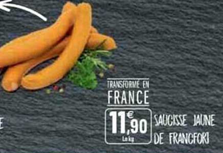 saucisse jaune de francfort