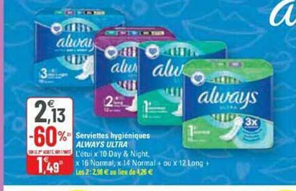 serviettes hygiéniques always ultra