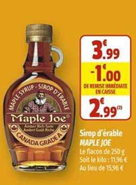 sirop d'érable maple joe