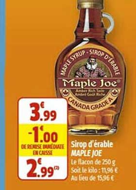 sirop d'érable maple joe