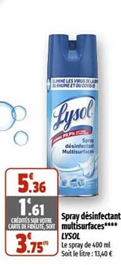 spray désinfectant multisurfaces lysol