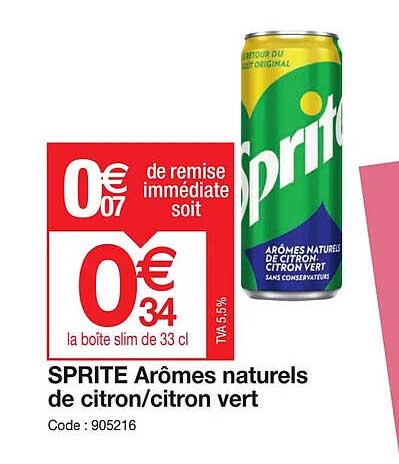 sprite arômes naturels de citron-citron vert
