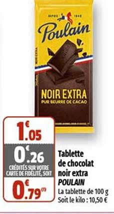 Tablette De Chocolat Noir Extra Poulain