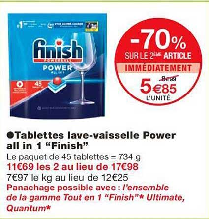 tablettes lave-vaisselle power all in 1 "finish"