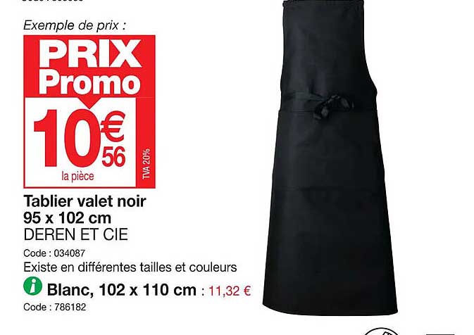 tablier valet noir 95 x 102 cm deren et cie