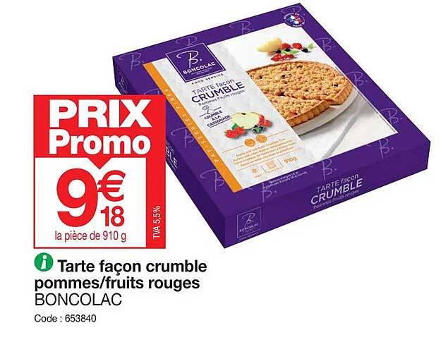 tarte façon crumble pommes-fruits rouges boncolac