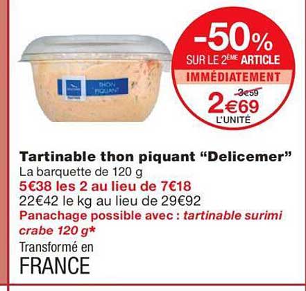 tartinable thon piquant "delicemer"