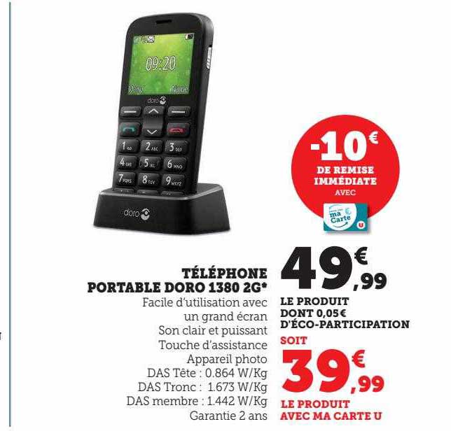 téléphone portable doro 1380 2g