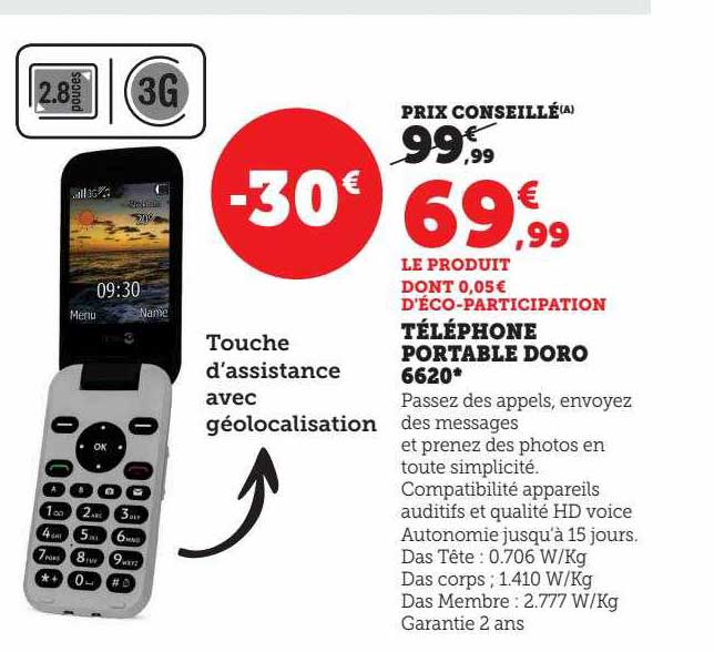 téléphone portable doro 6620