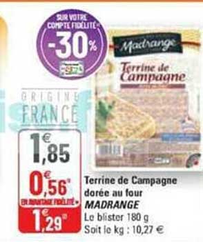 terrine de campagne dorée au four madrange