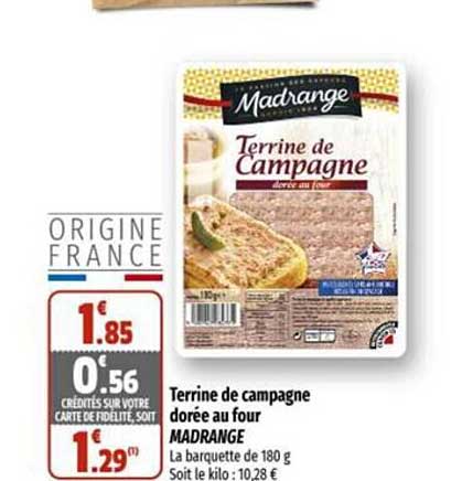 terrine de campagne dorée au four madrange