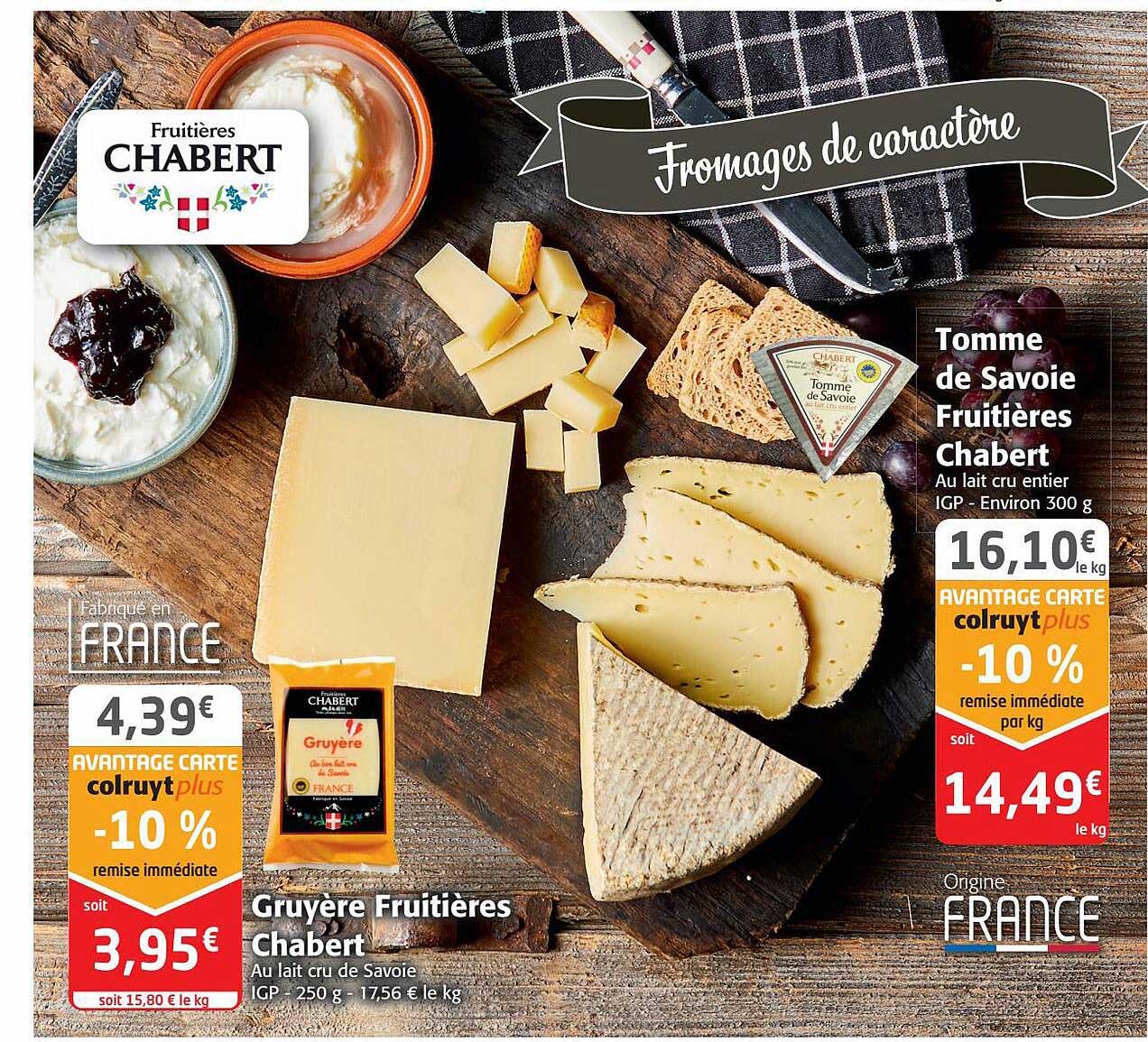 tomme de savoie fruitières chabert, gruyère fruitières chabert