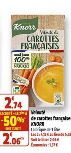 velouté de carottes françaises knorr