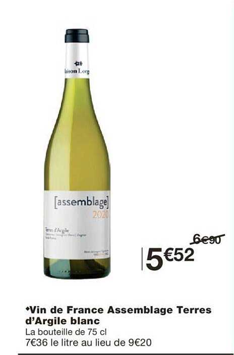 vin de france assemblage terres d'argile blanc