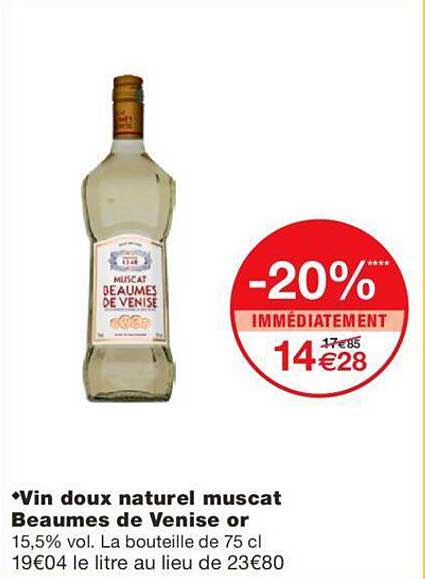 vin doux naturel muscat beaumes de venise or