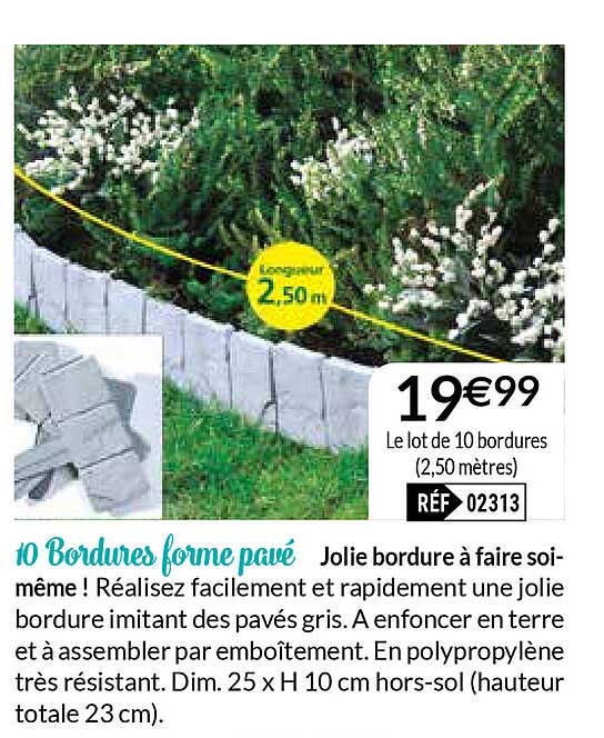 10 bordures forme pavé