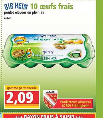 10 Oeufs Frais Bib'heim