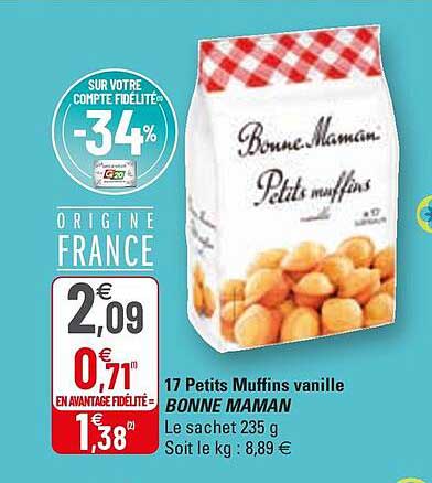 17 petits muffins vanille bonne maman