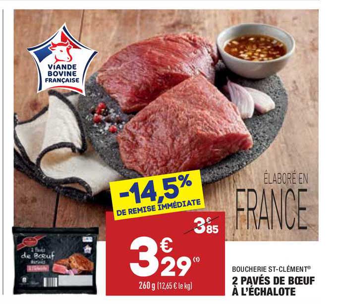 2 pavés de bœuf à l'échalote boucherie st-clément