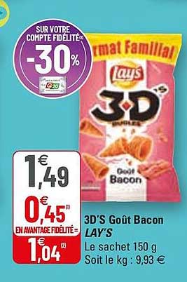 3d's Goût Bacon Lay's