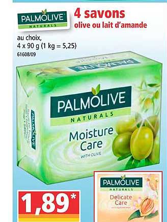 4 savons olive ou lait d'amande palmolive