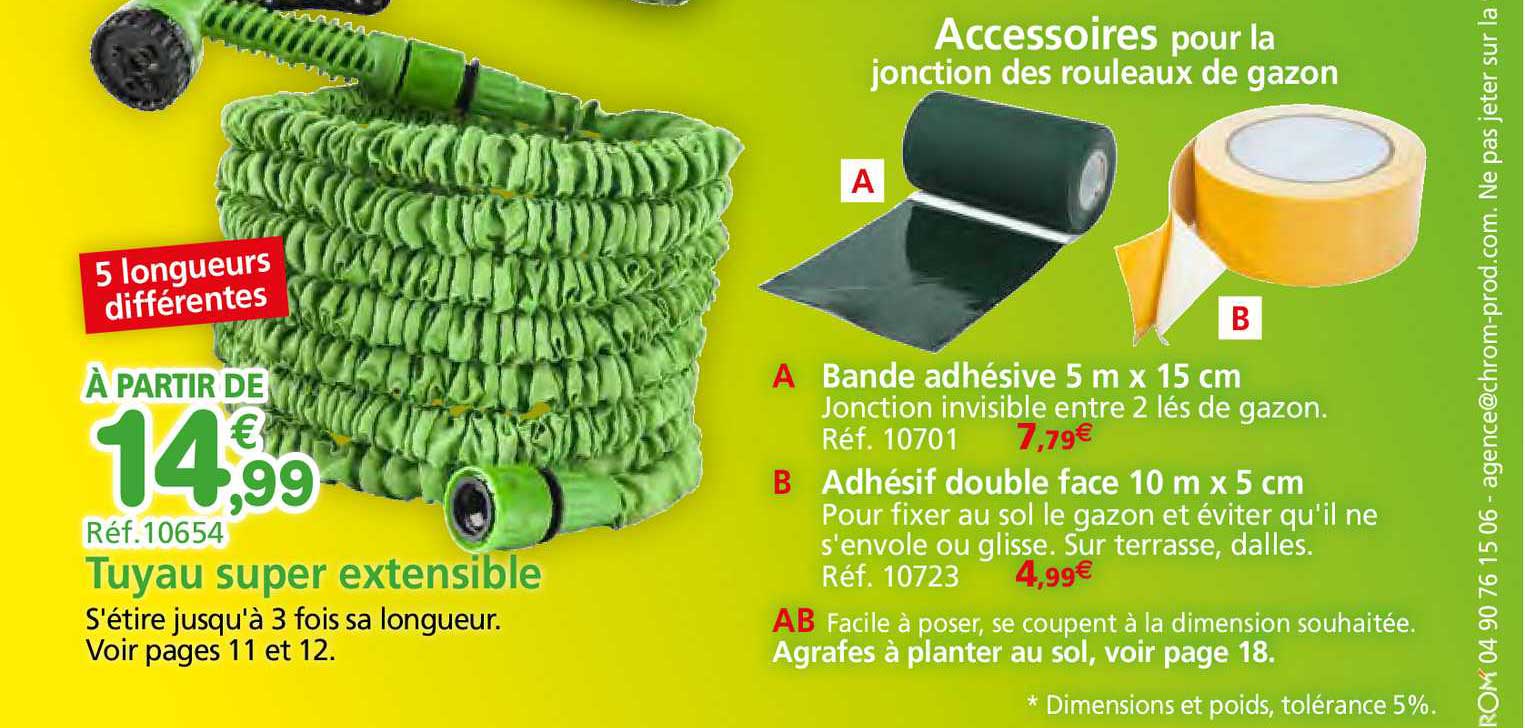 Accessoires Pour La Jonction Des Rouleaux De Gazon, Tuyau Super Extensible