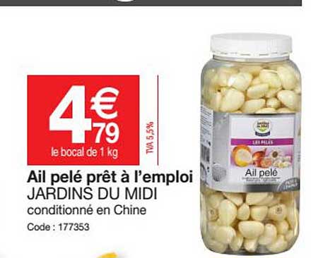 ail pelé prêt à l'emploi jardins du midi