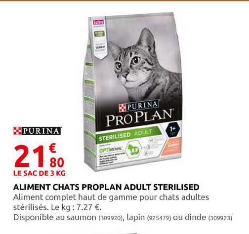 aliment chats proplan adult sterilised purina