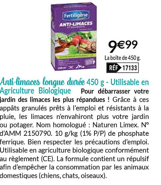 anti-limaces longue durée 450g