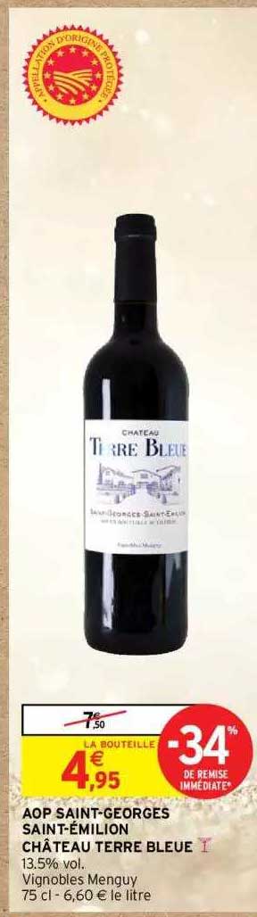 aop saint-georges saint-émilion château terre bleue