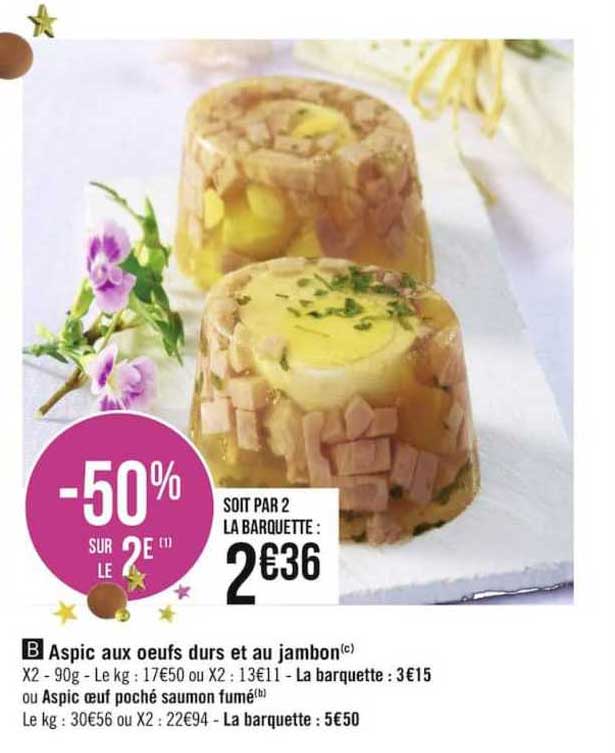 aspic aux oeufs durs et au jambon, aspic œuf poché saumon fumé