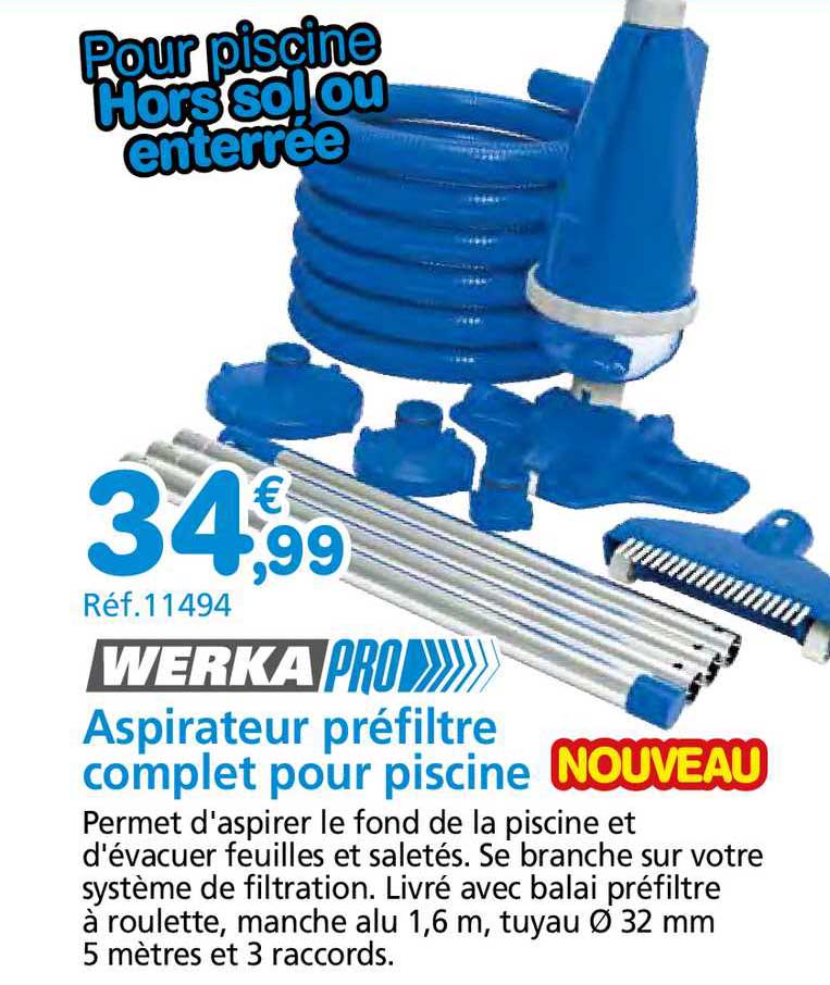 aspirateur préfiltre complet pour piscine