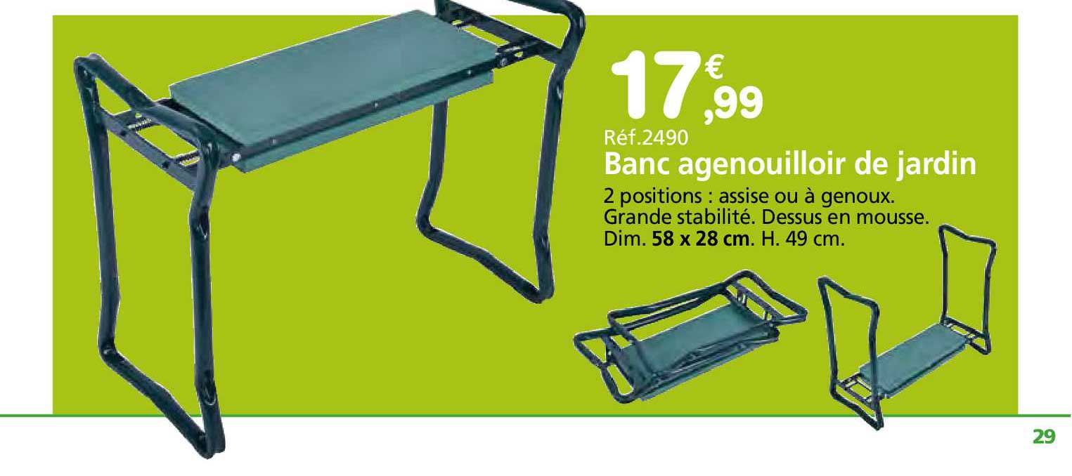 banc agenouilloir de jardin
