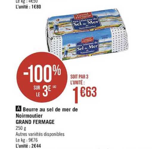 beurre au sel de mer de noirmoutier grand fermage
