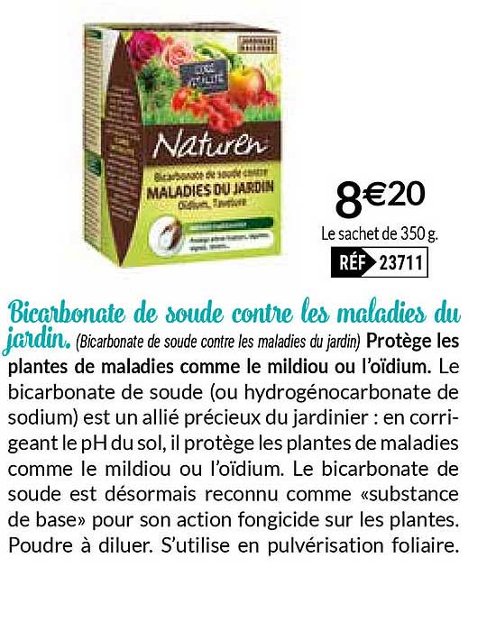 bicarbonate de soude contre les maladies du jardin