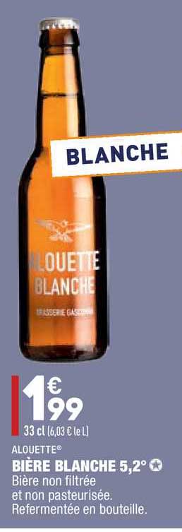 bière blanche 5,2° alouette