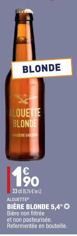 bière blonde 5,4° alouette
