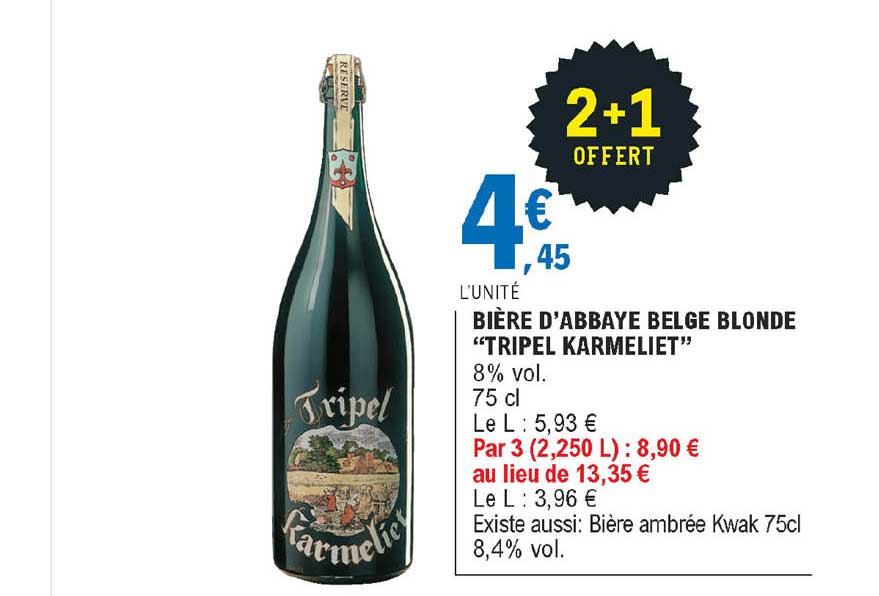 Bière D'abbaye Belge Blonde "tripel Karmeliet"