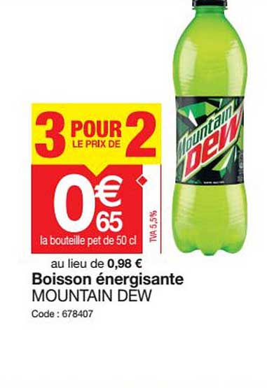 boisson énergisante mountain dew