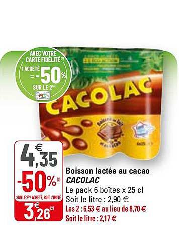 boisson lactée au cacao cacolac