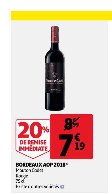 bordeaux aop 2018 mouton cadet