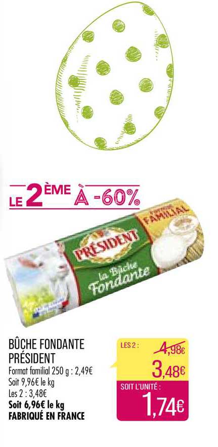 Bûche Fondante Président