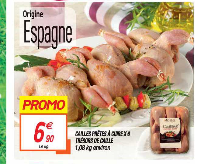 cailles prêtes à cuire x6 trésors de caille