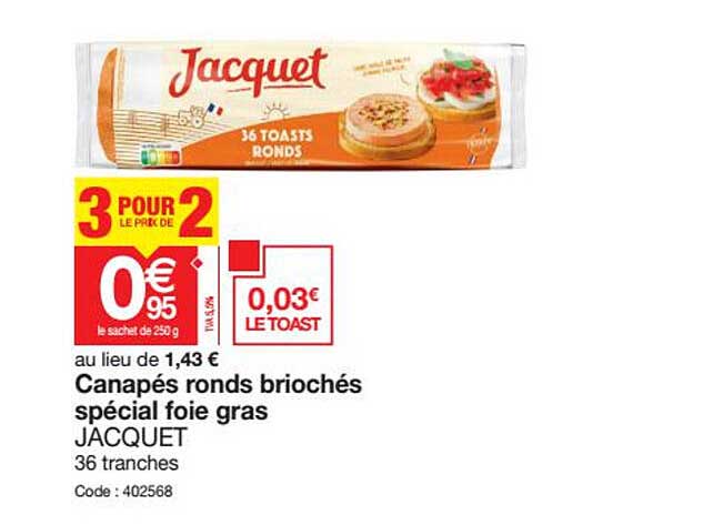 Canapés Ronds Briochés Spécial Foie Gras Jacquet