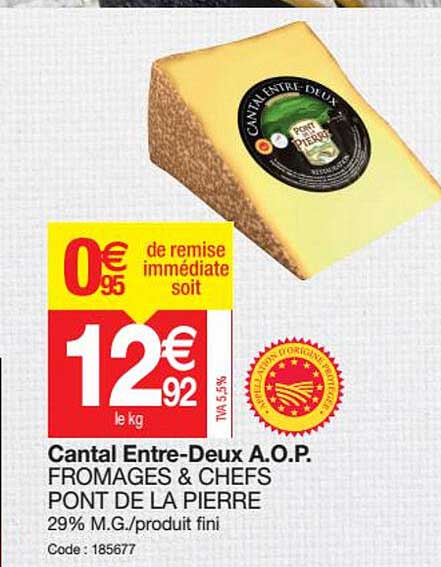 cantal entre-deux a.o.p. fromages & chefs pont de la pierre