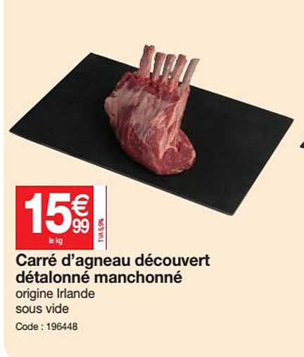 carré d'agneau découvert détalonné manchonné