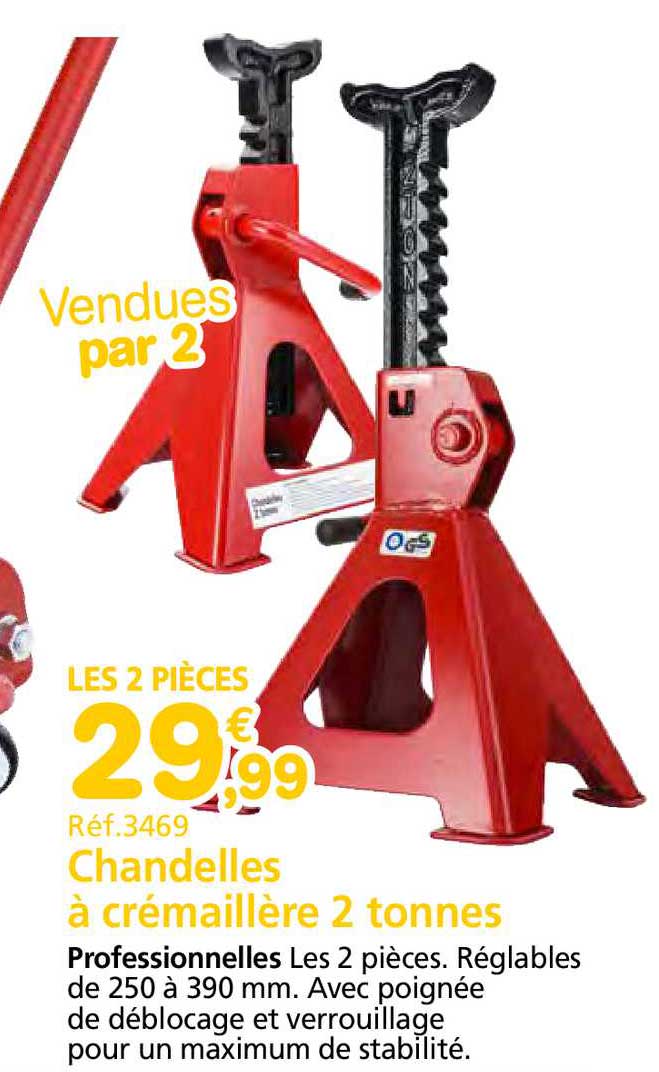 chandelles à crémaillère 2 tonnes