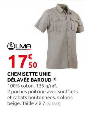 Chemisette Unie Délavée Baroud Lma