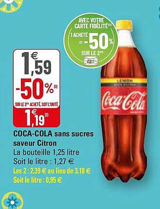 coca-cola sans sucres saveur citron