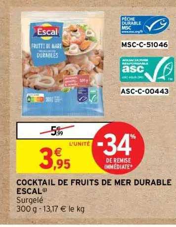 Cocktail De Fruits De Mer Durable Escal